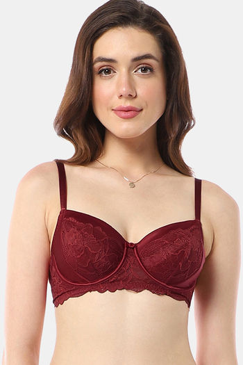 Buy Amante Double Layered Wired Full Coverage Super Support Bra - Rio Red